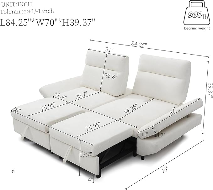 Eiram Dual Ease 3-in-1 Convertible Recliner Sofa Cum Bed