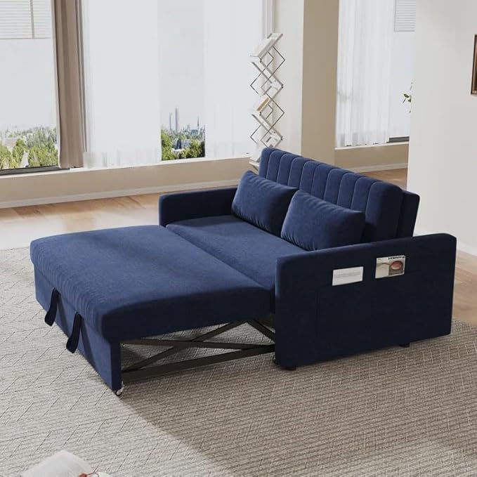 Eiram Yessa 2‑Seater Convertible Sofa Cum Bed with Adjustable Backrest & 2 Pillows