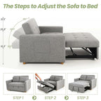 Eiram FlexiFold 3-in-1 Convertible Sofa Cum Bed for Living Room