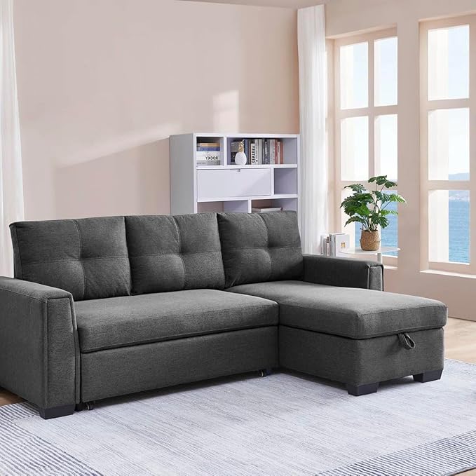 Eiram Floza 5-Seater RHS L Shape Sofa Cum Bed with Storage