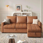 Eiram Berlin 5‑Seater L‑Shape Sofa Cum Bed with Hidden Storage & Magazine Pocket