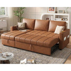 Eiram Berlin 5‑Seater L‑Shape Sofa Cum Bed with Hidden Storage & Magazine Pocket