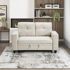 Eiram Damon 2‑Seater Sofa Cum Bed with Pull‑Out Bed & Side Shelf Storage