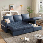 Eiram Berlin 5‑Seater L‑Shape Sofa Cum Bed with Hidden Storage & Magazine Pocket