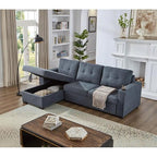 Eiram Berlin 5‑Seater L‑Shape Sofa Cum Bed with Hidden Storage & Magazine Pocket