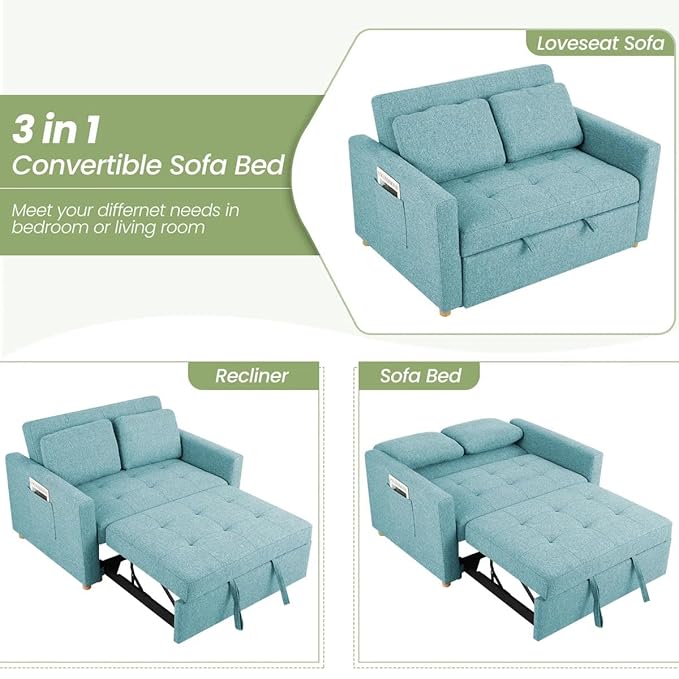 Eiram  FlexiFold 3-in-1 Convertible Sofa Cum Bed for Living Room