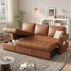 Eiram Berlin 5‑Seater L‑Shape Sofa Cum Bed with Hidden Storage & Magazine Pocket
