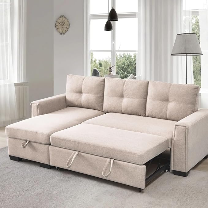 Eiram Floza 5-Seater RHS L Shape Sofa Cum Bed with Storage