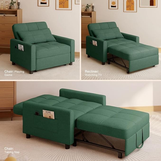 Eiram Zenfold 3-in-1 Sofa Cum Bed | Convertible Accent Chair