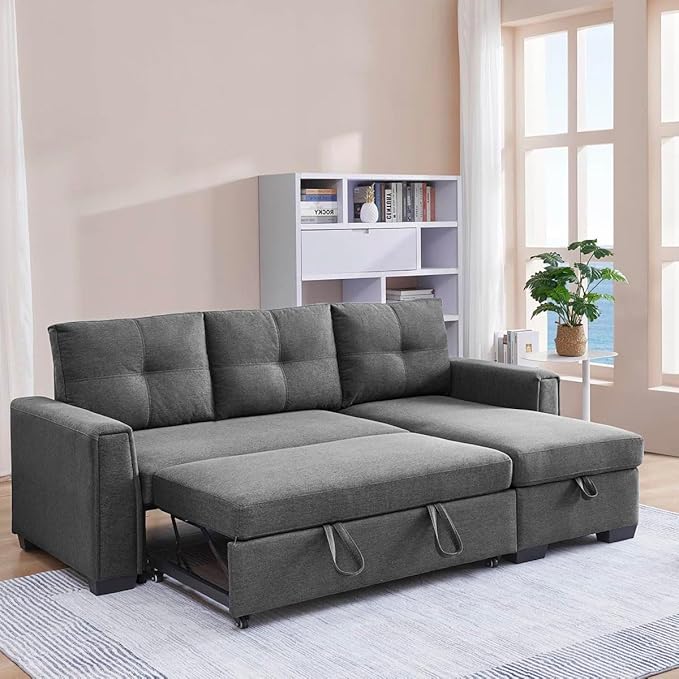 Eiram Floza 5-Seater RHS L Shape Sofa Cum Bed with Storage