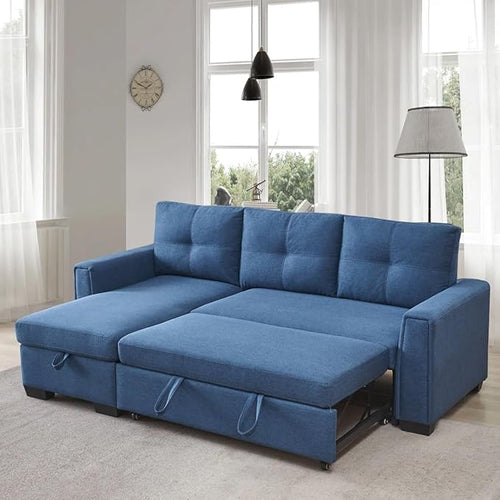 Eiraluxify Floza 5-Seater RHS L Shape Sofa Cum Bed with Storage