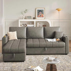 Eiram Berlin 5‑Seater L‑Shape Sofa Cum Bed with Hidden Storage & Magazine Pocket