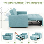 Eiram  FlexiFold 3-in-1 Convertible Sofa Cum Bed for Living Room
