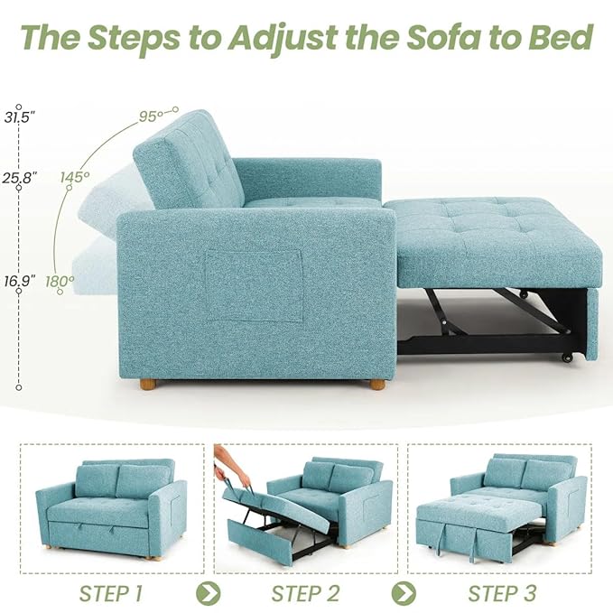 Eiram  FlexiFold 3-in-1 Convertible Sofa Cum Bed for Living Room