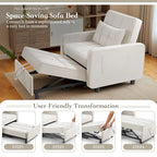 Eiraluxify SoloRest 1-Seater Sofa Cum Bed with Pull-Out Bed Extension