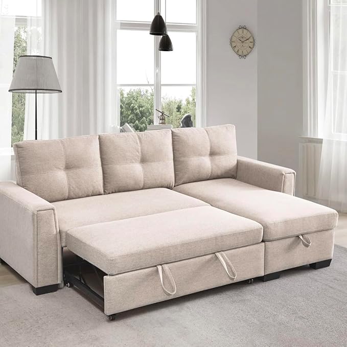 Eiram Floza 5-Seater RHS L Shape Sofa Cum Bed with Storage