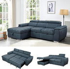 Eiram Oslo 5‑Seater L‑Shape Sofa Cum Bed with Hidden Storage & Magazine Pocket