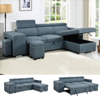 Eiram Flexora Luxe 5‑Seater L‑Shape Sofa Cum Bed with Pull‑Out Bed & Storage