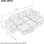Eiram UrbanoFlex 5‑Seater Sofa Cum Bed with Storage
