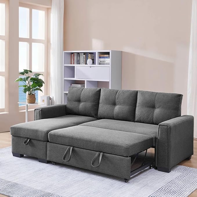 Eiram Floza 5-Seater RHS L Shape Sofa Cum Bed with Storage