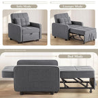 Eiram SoloRest 1-Seater Sofa Cum Bed with Pull-Out Bed Extension