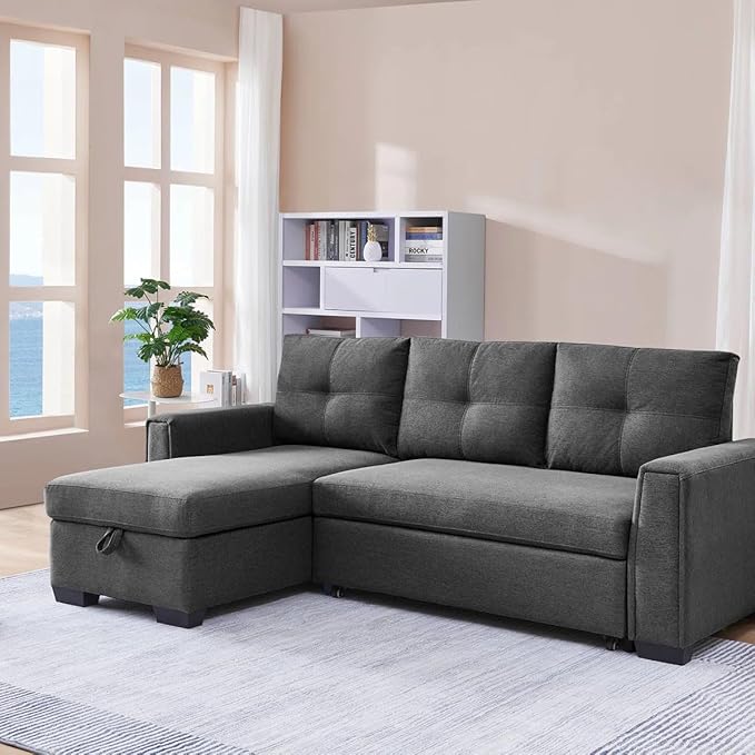Eiram Floza 5-Seater RHS L Shape Sofa Cum Bed with Storage
