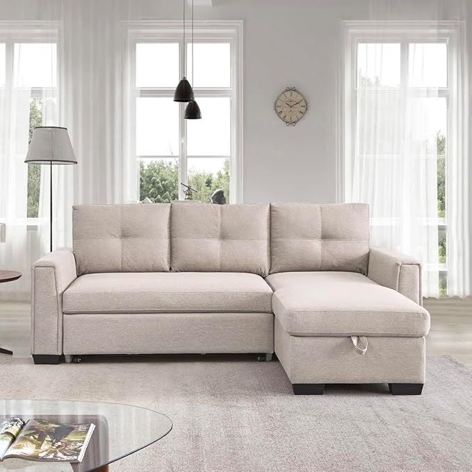Eiram Floza 5-Seater RHS L Shape Sofa Cum Bed with Storage