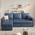 Eiram Berlin 5‑Seater L‑Shape Sofa Cum Bed with Hidden Storage & Magazine Pocket