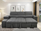 Eiram Flexora Luxe 5‑Seater L‑Shape Sofa Cum Bed with Pull‑Out Bed & Storage