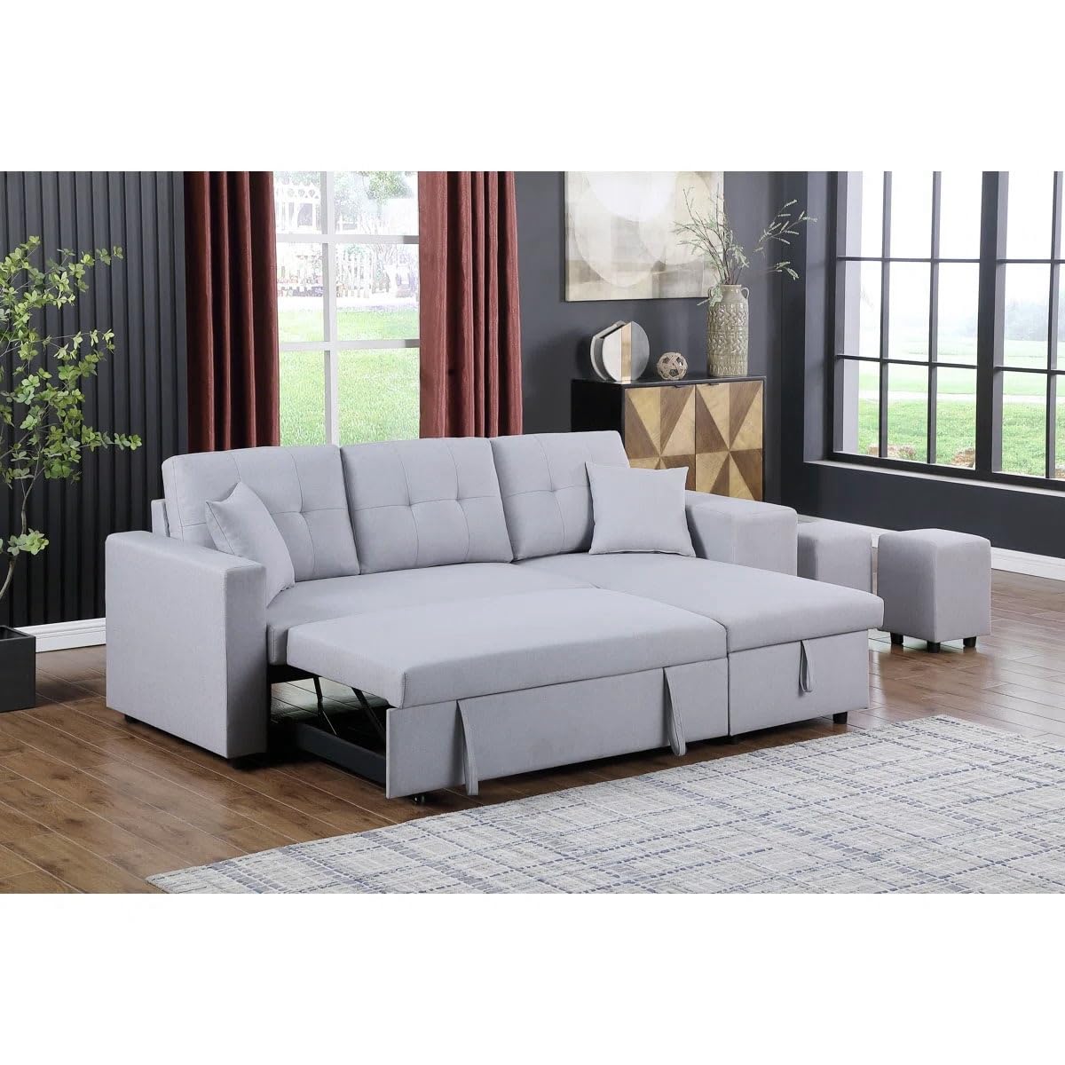 Eiram UrbanoFlex 5‑Seater Sofa Cum Bed with Storage