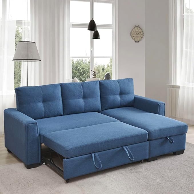Eiram Floza 5-Seater RHS L Shape Sofa Cum Bed with Storage