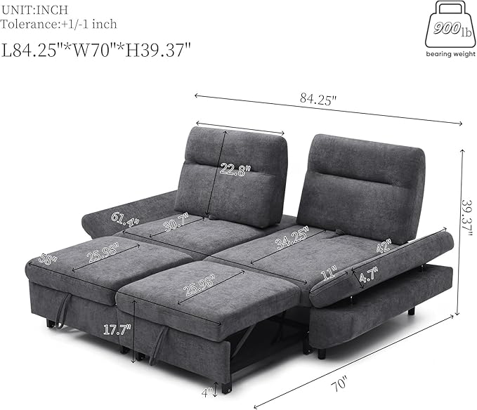 Eiram Dual Ease 3-in-1 Convertible Recliner Sofa Cum Bed