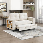 Eiram Damon 2‑Seater Sofa Cum Bed with Pull‑Out Bed & Side Shelf Storage