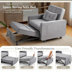 Eiram SoloRest 1-Seater Sofa Cum Bed with Pull-Out Bed Extension