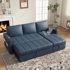 Eiram Berlin 5‑Seater L‑Shape Sofa Cum Bed with Hidden Storage & Magazine Pocket