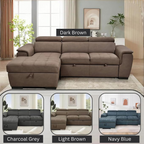 Eiram Oslo 5‑Seater L‑Shape Sofa Cum Bed with Hidden Storage & Magazine Pocket